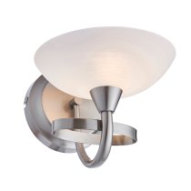 Cagney White Glass Shade Wall Light In Satin Chrome