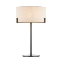 Hayfield Natural Fabric Shade Table Lamp In Bronze