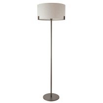 Hayfield Natural Fabric Shade Floor Lamp In Bronze