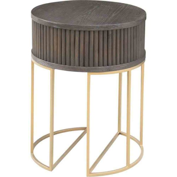 Bonita Wooden Lamp Table Round In Dark Brown