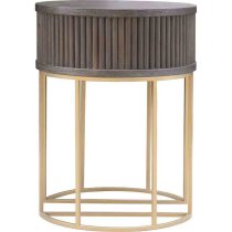 Bonita Wooden Lamp Table Round In Dark Brown