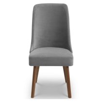 Hidalgo Fabric Dining Chair With Walnut Legs In Dusk Grey