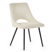 Irwin Fabric Dining Chair With Black Legs In Ivory