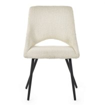 Irwin Fabric Dining Chair With Black Legs In Ivory