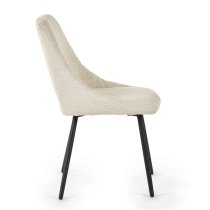 Irwin Fabric Dining Chair With Black Legs In Ivory