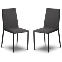 Jarrell Grey Fabric Dining Chairs In Pair