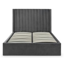 Laelia Velvet Storage Ottoman Super King Size Bed In Grey