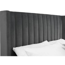 Laelia Velvet Storage Ottoman Super King Size Bed In Grey