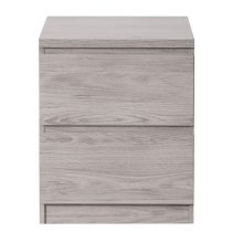 Jadiel Wooden Bedside Cabinet With 2 Drawers In Grey Oak