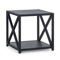 Lamar Wooden Lamp Table With Metal Frame In Black