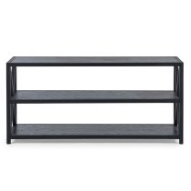 Lamar Wooden TV Stand With Metal Frame In Black