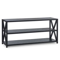 Lamar Wooden TV Stand With Metal Frame In Black