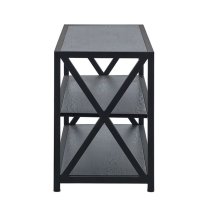 Lamar Wooden TV Stand With Metal Frame In Black