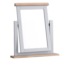 Elkin Wooden Dressing Trinket Mirror In Grey And Oak Frame