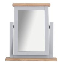 Elkin Wooden Dressing Trinket Mirror In Grey And Oak Frame