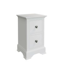 Belton Wooden Bedside Cabinet With 2 Drawers In White