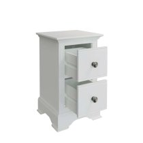 Belton Wooden Bedside Cabinet With 2 Drawers In White