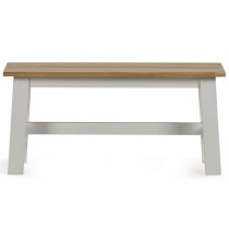 Lamar Wooden Dining Bench In Light Oak And White