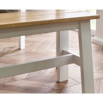 Lamar Wooden Dining Bench In Light Oak And White