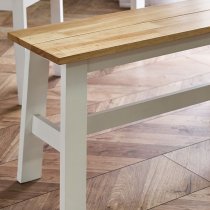 Lamar Wooden Dining Bench In Light Oak And White