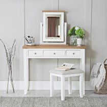 Elkin Wooden Dressing Table In White And Oak