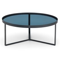 Lamis Smoked Glass Coffee Table With Black Metal Frame