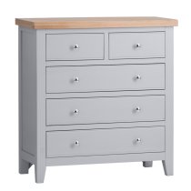 Elkin Wooden Chest Of 5 Drawers In Grey And Oak