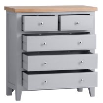 Elkin Wooden Chest Of 5 Drawers In Grey And Oak