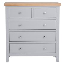 Elkin Wooden Chest Of 5 Drawers In Grey And Oak