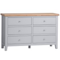 Elkin Wooden Chest Of 6 Drawers In Grey And Oak