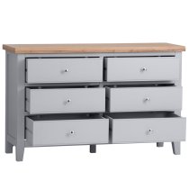 Elkin Wooden Chest Of 6 Drawers In Grey And Oak