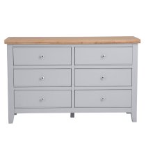 Elkin Wooden Chest Of 6 Drawers In Grey And Oak