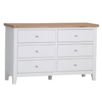 Elkin Wooden Chest Of 6 Drawers In White And Oak