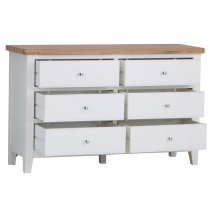 Elkin Wooden Chest Of 6 Drawers In White And Oak