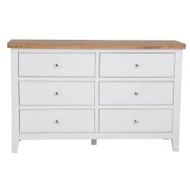 Elkin Wooden Chest Of 6 Drawers In White And Oak