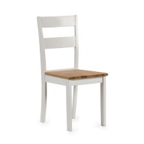 Lamar Wooden Dining Chair In Light Oak And White