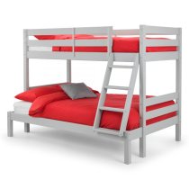 Mack Wooden Triple Sleeper Bunk Bed In Grey