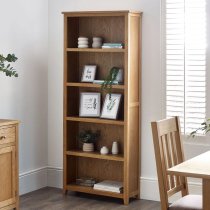 Macon Wooden Bookcase With 5 Shelves In Oak