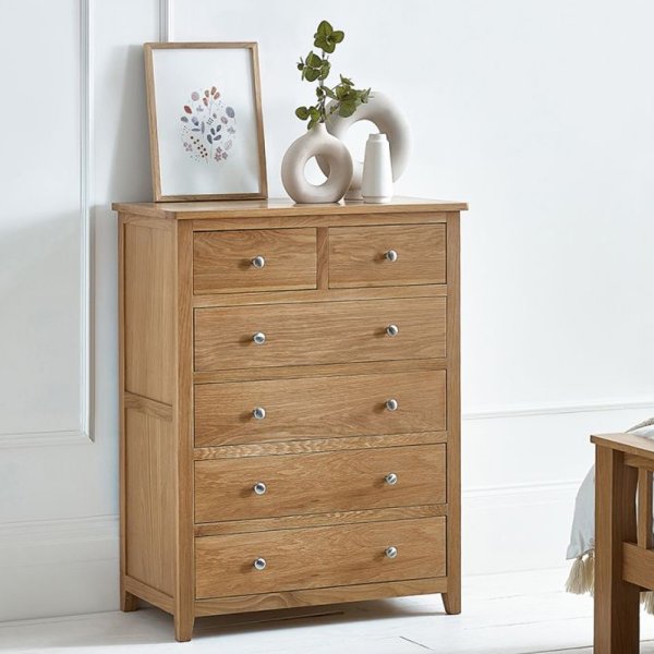 Macon Wooden Chest Of 6 Drawers In Oak