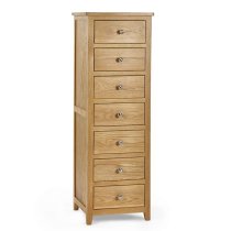 Macon Wooden Chest Of 7 Drawers Narrow In Oak