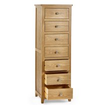 Macon Wooden Chest Of 7 Drawers Narrow In Oak