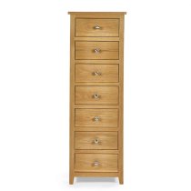 Macon Wooden Chest Of 7 Drawers Narrow In Oak