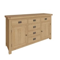 Concan Wooden Sideboard With 2 Doors 6 Drawers In Oak