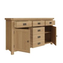 Concan Wooden Sideboard With 2 Doors 6 Drawers In Oak