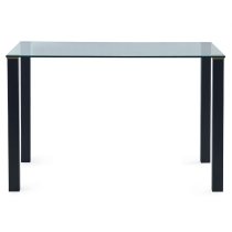 Pasco Clear Glass Dining Table Rectangular With Black Metal Legs