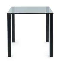 Pasco Clear Glass Dining Table Rectangular With Black Metal Legs