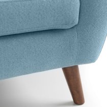 Macia Fabric 3 Seater Sofa With Wooden Legs In Blue