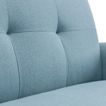 Macia Fabric 3 Seater Sofa With Wooden Legs In Blue