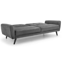 Macia Velvet Sofa Bed With Wooden Legs In Grey