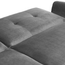 Macia Velvet Sofa Bed With Wooden Legs In Grey